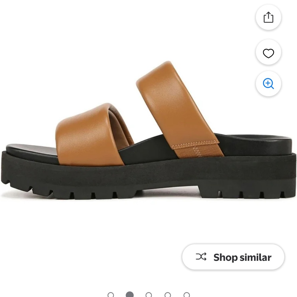 Vionic Modesto Slides Platform Sandals Tan Nappa … - image 2